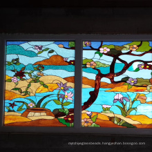 Chinese church stained tempered glass window and building